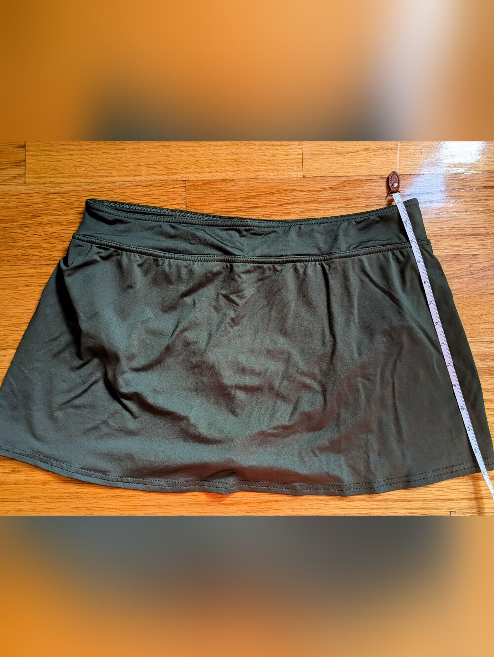 Lands' End Rich Olive Green Mini Swim Skirt Size 12 NWOT